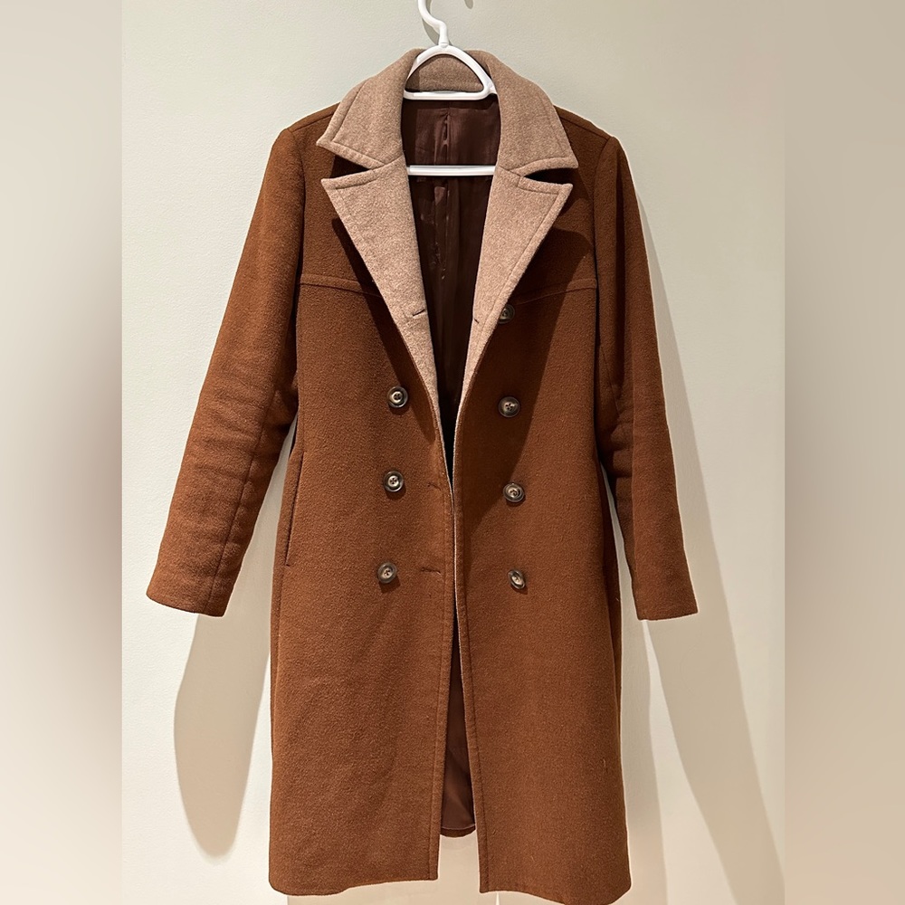 Wool Coat English Style brown medium size